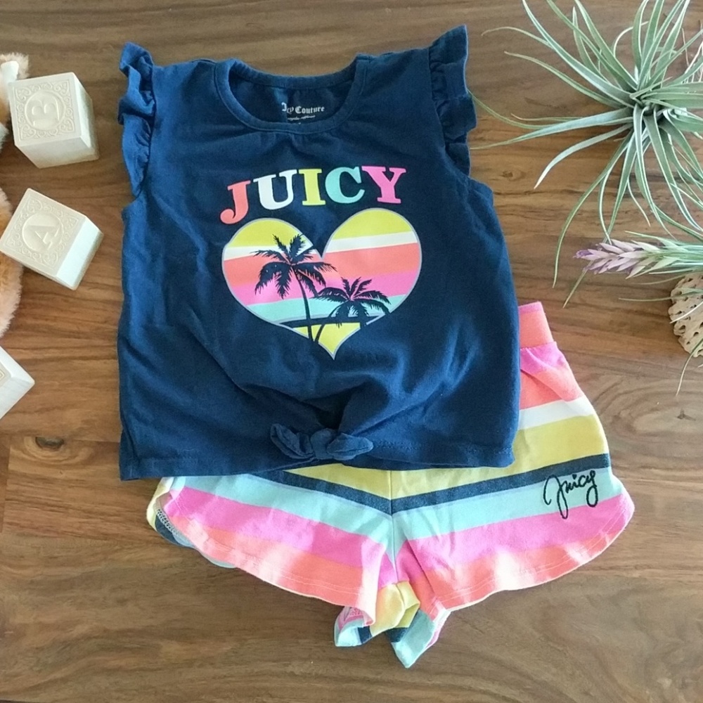 Juicy Couture Girls' Two-Piece Short Set 2T